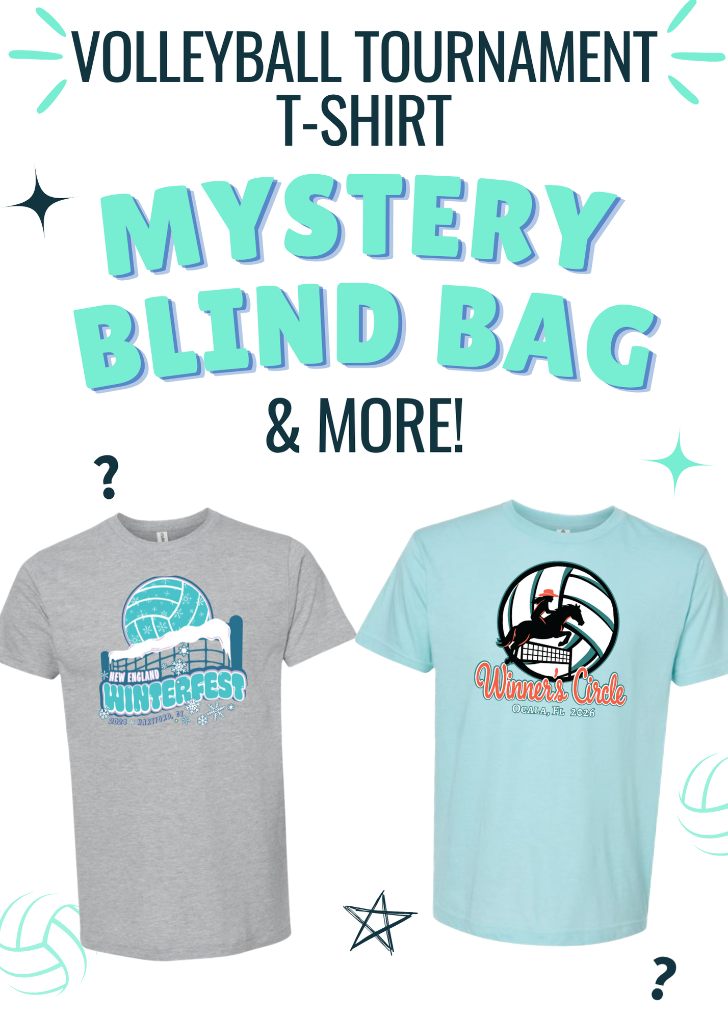 Volleyball Blind Bag Tournament T-Shirt & More