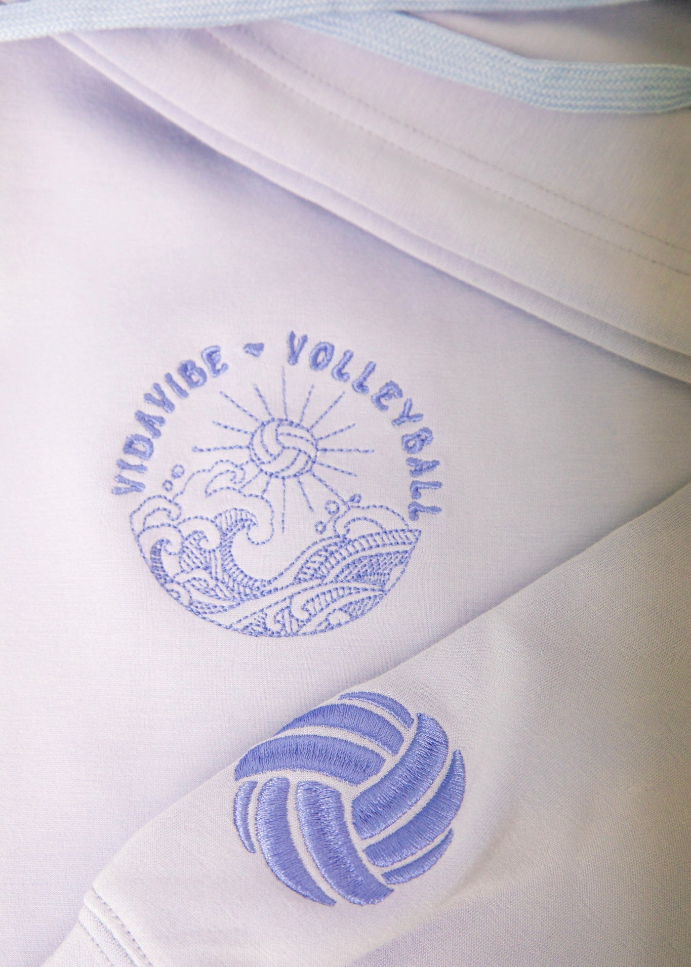 Oversized Embroidered Volleyball Sweatshirt - Lilac