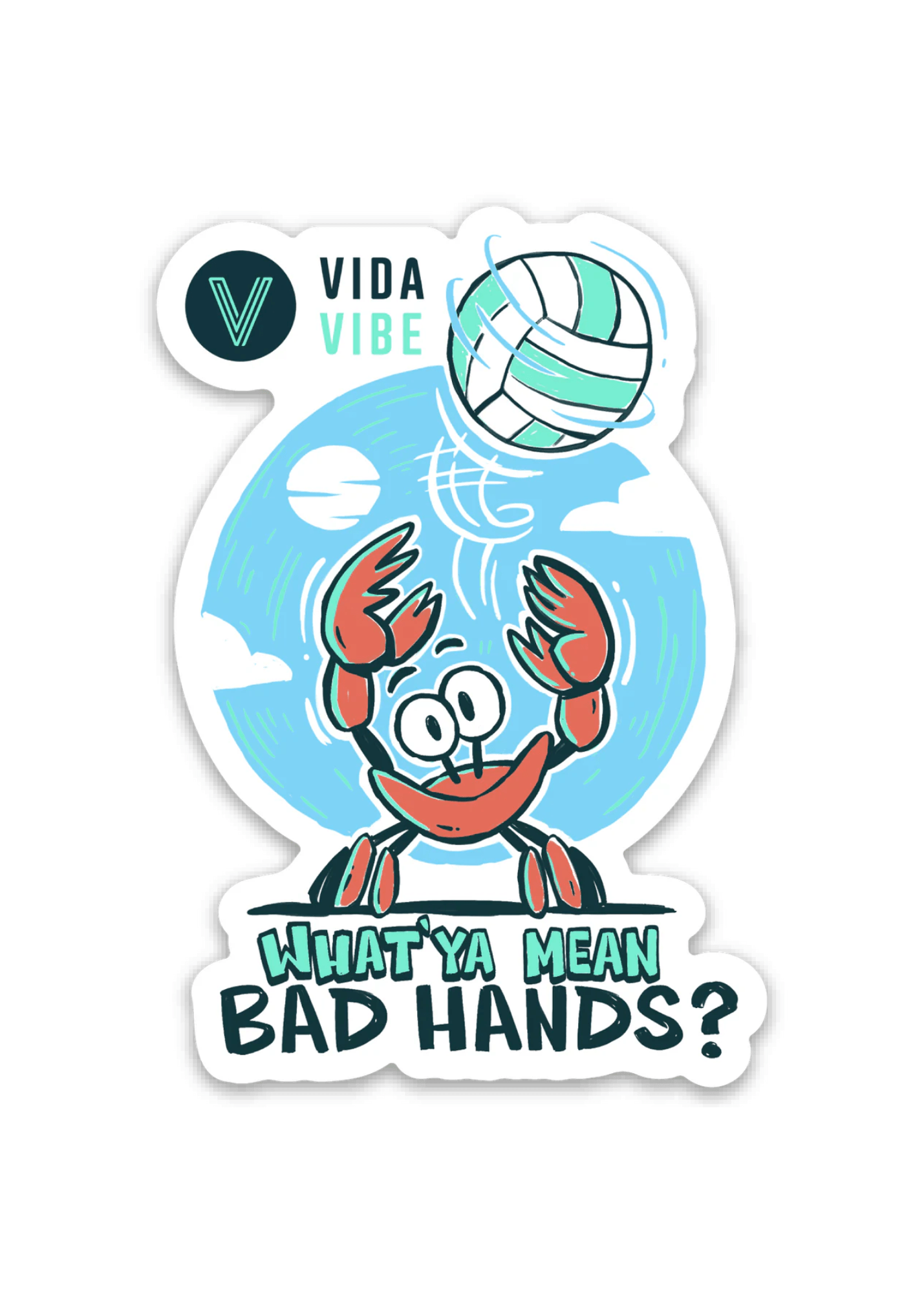 Bad Hands Volleyball Sticker