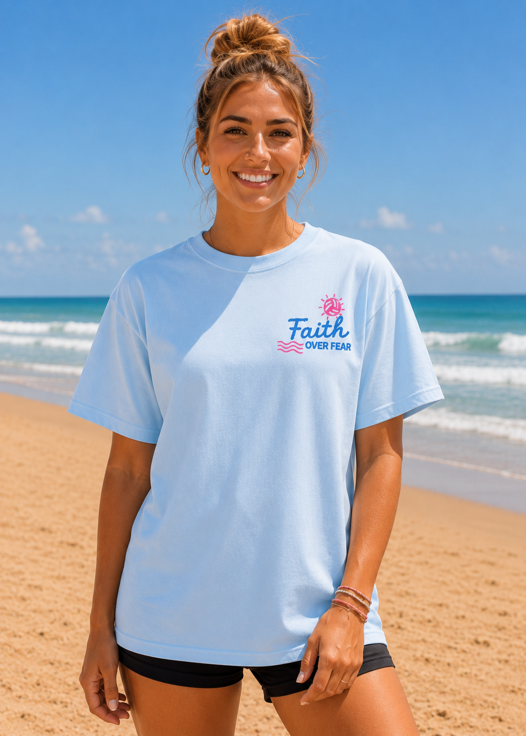 Faith Over Fear Volleyball Tee