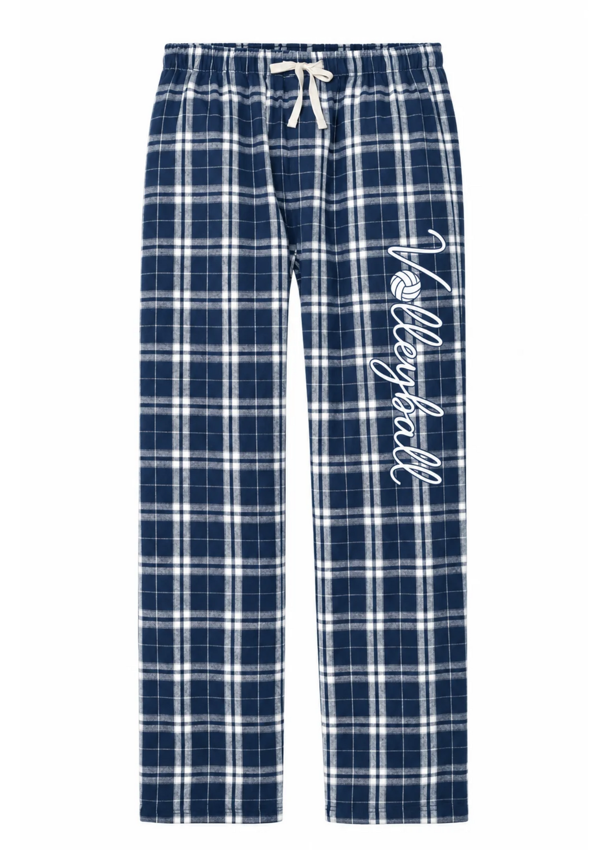 Navy Cursive Volleyball Flannel Pants