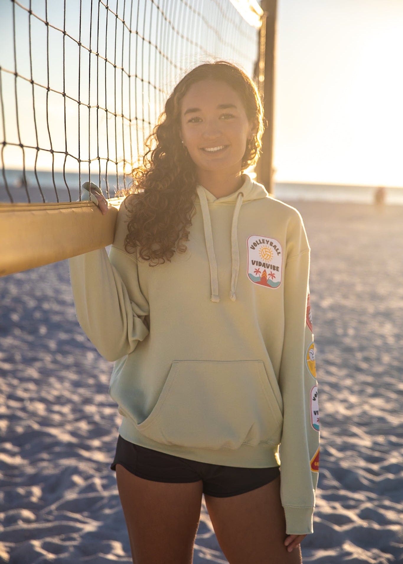 Volleyball Patches Sweatshirt - Seafoam