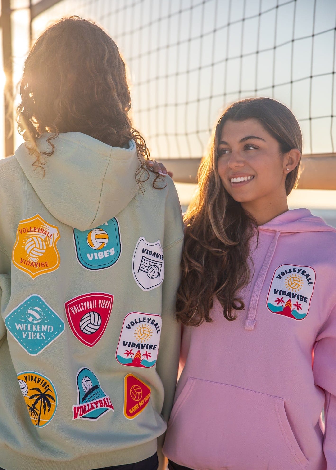 Volleyball Patches Sweatshirt - Seafoam
