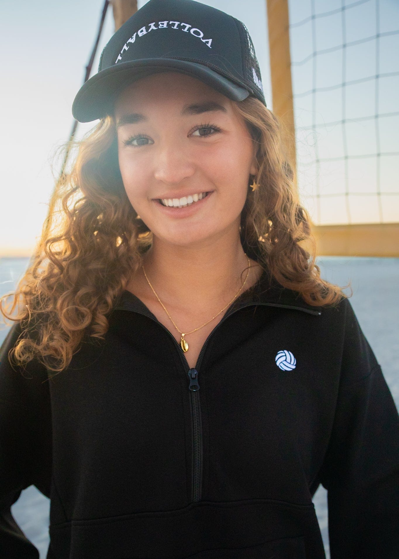 Super Soft Performance Volleyball Quarter-Zip Black