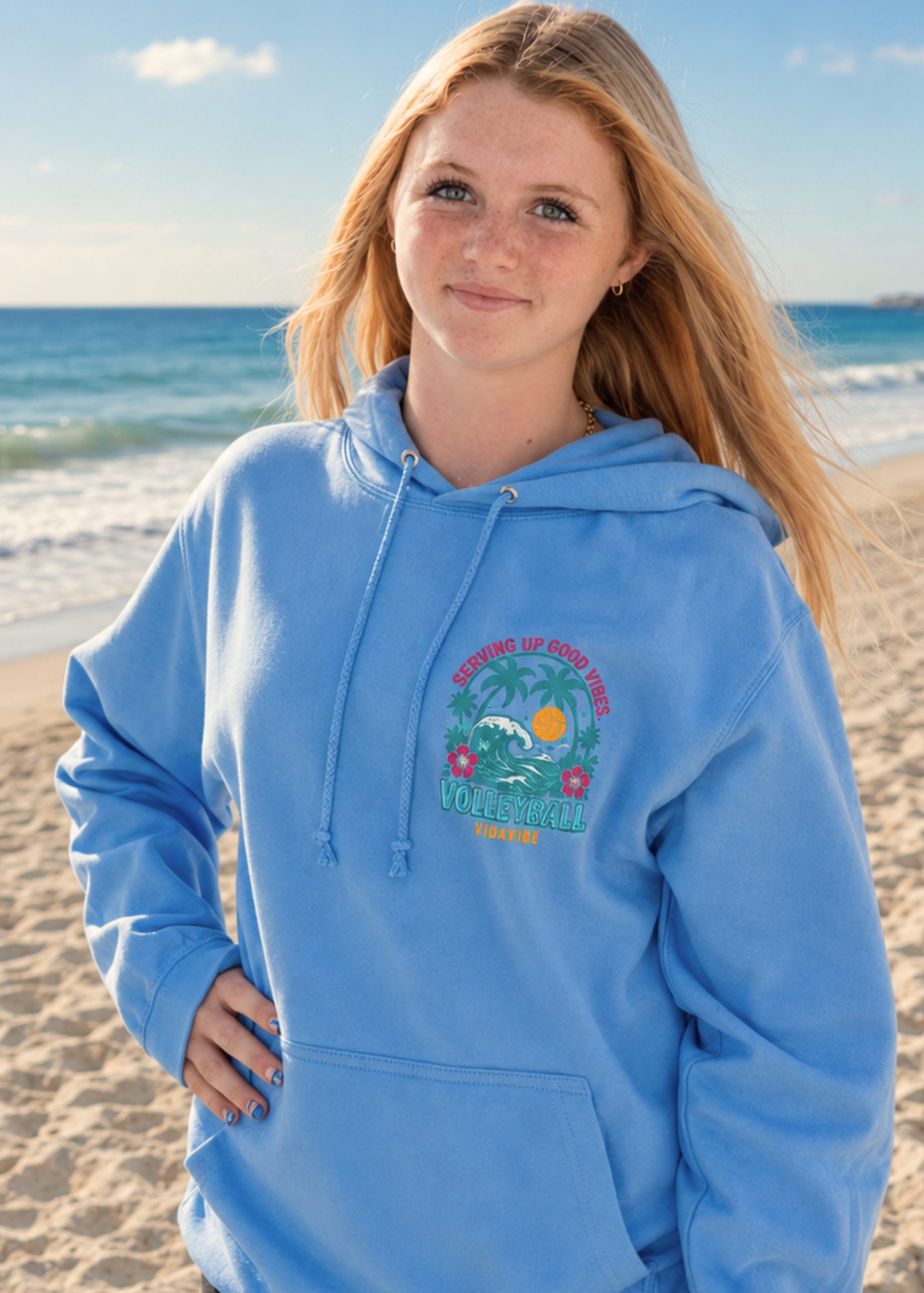 Serving Up Good Vibes Volleyball Sweatshirt