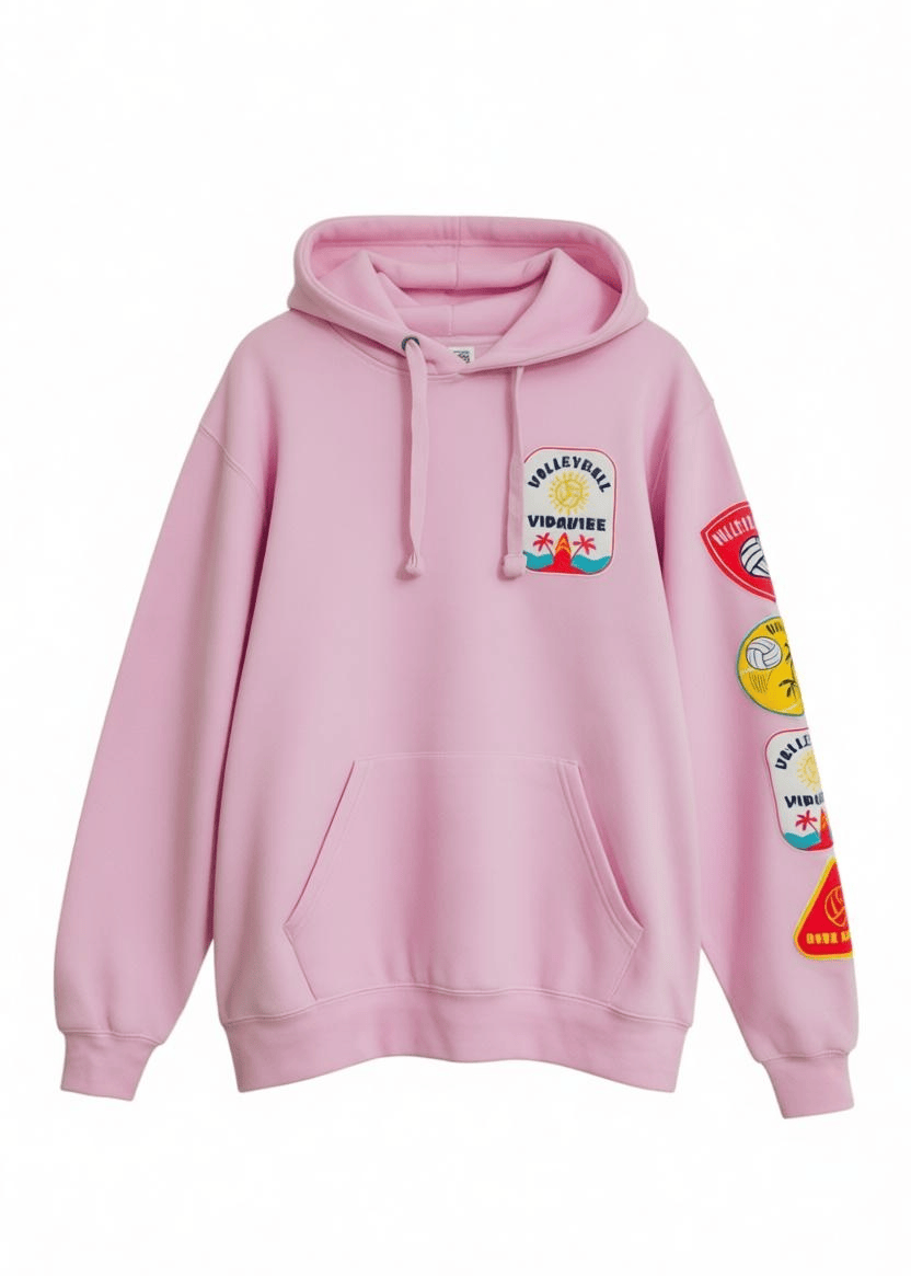 Volleyball Patches Sweatshirt - Pink