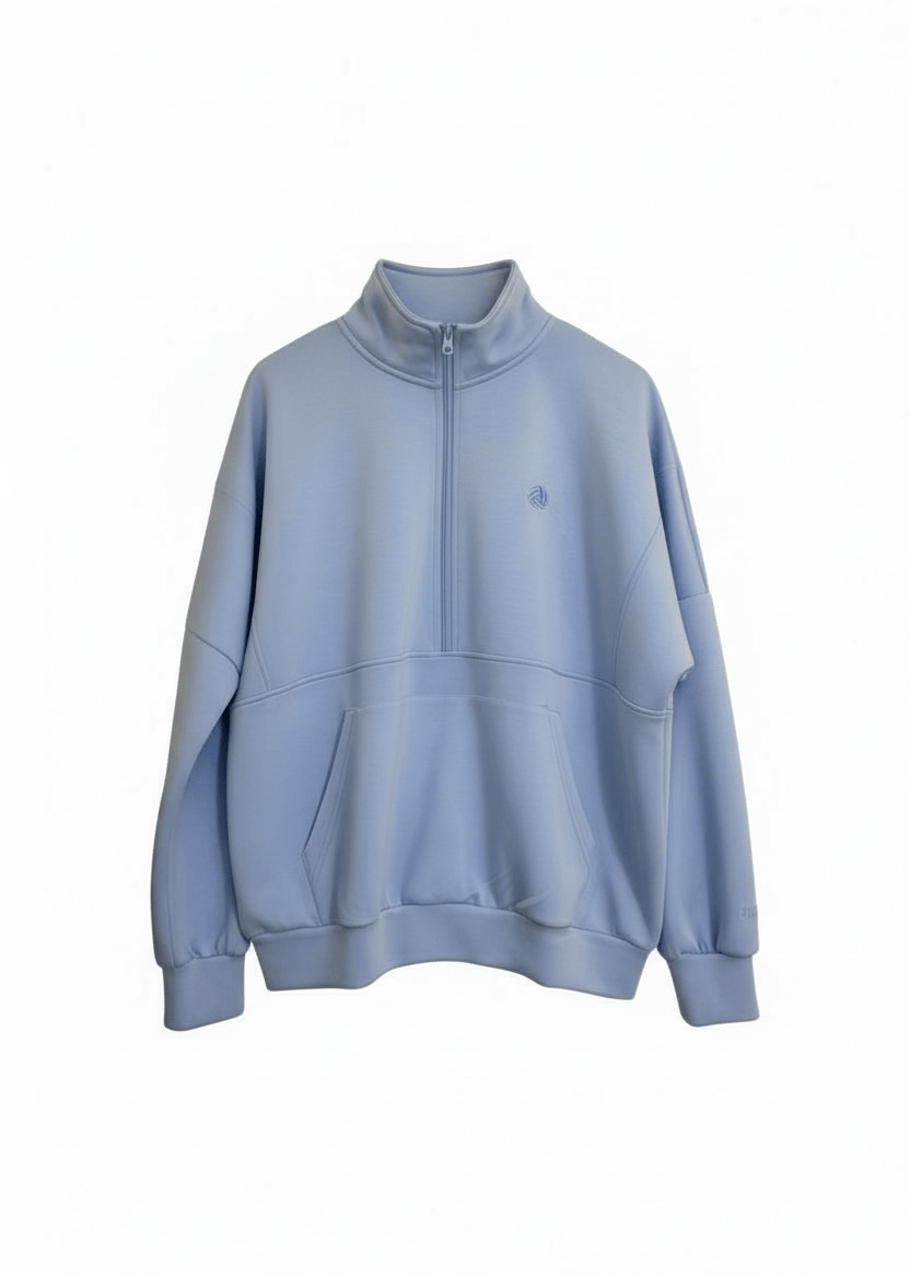 Super Soft Performance Volleyball Quarter-Zip Carolina Blue