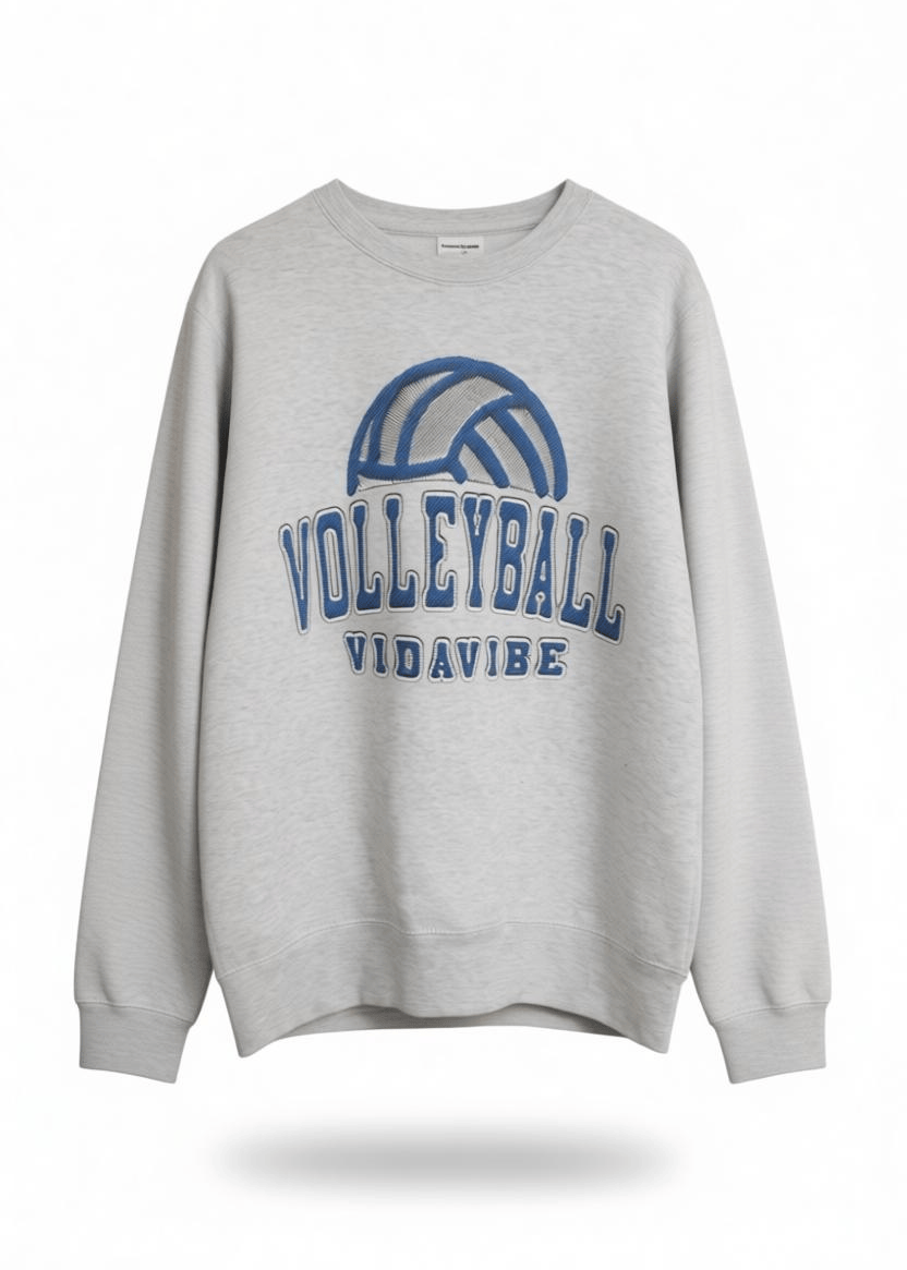 VidaVibe Volleyball Oversized Crewneck Puffy Lettering