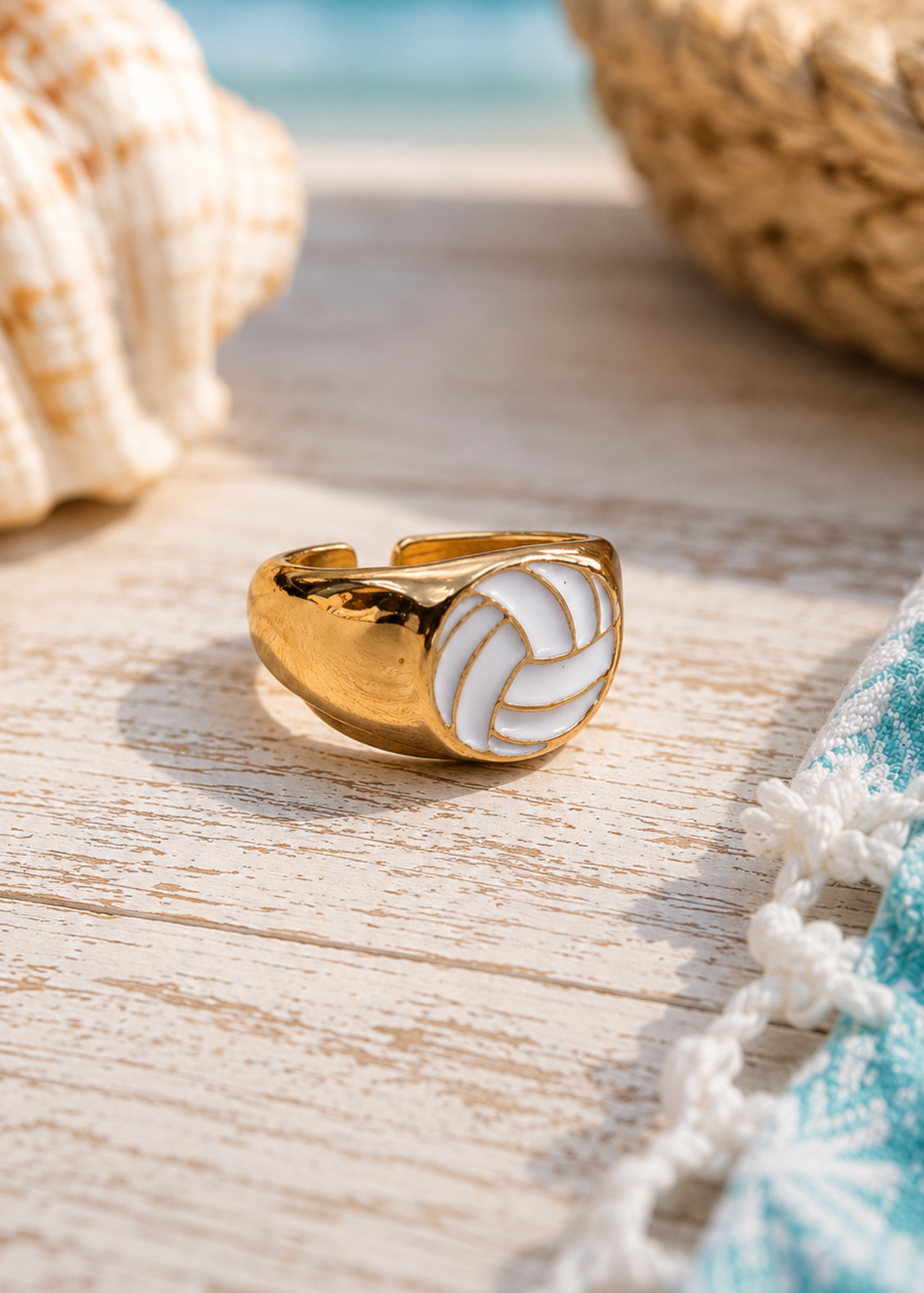 Gold Volleyball Ring