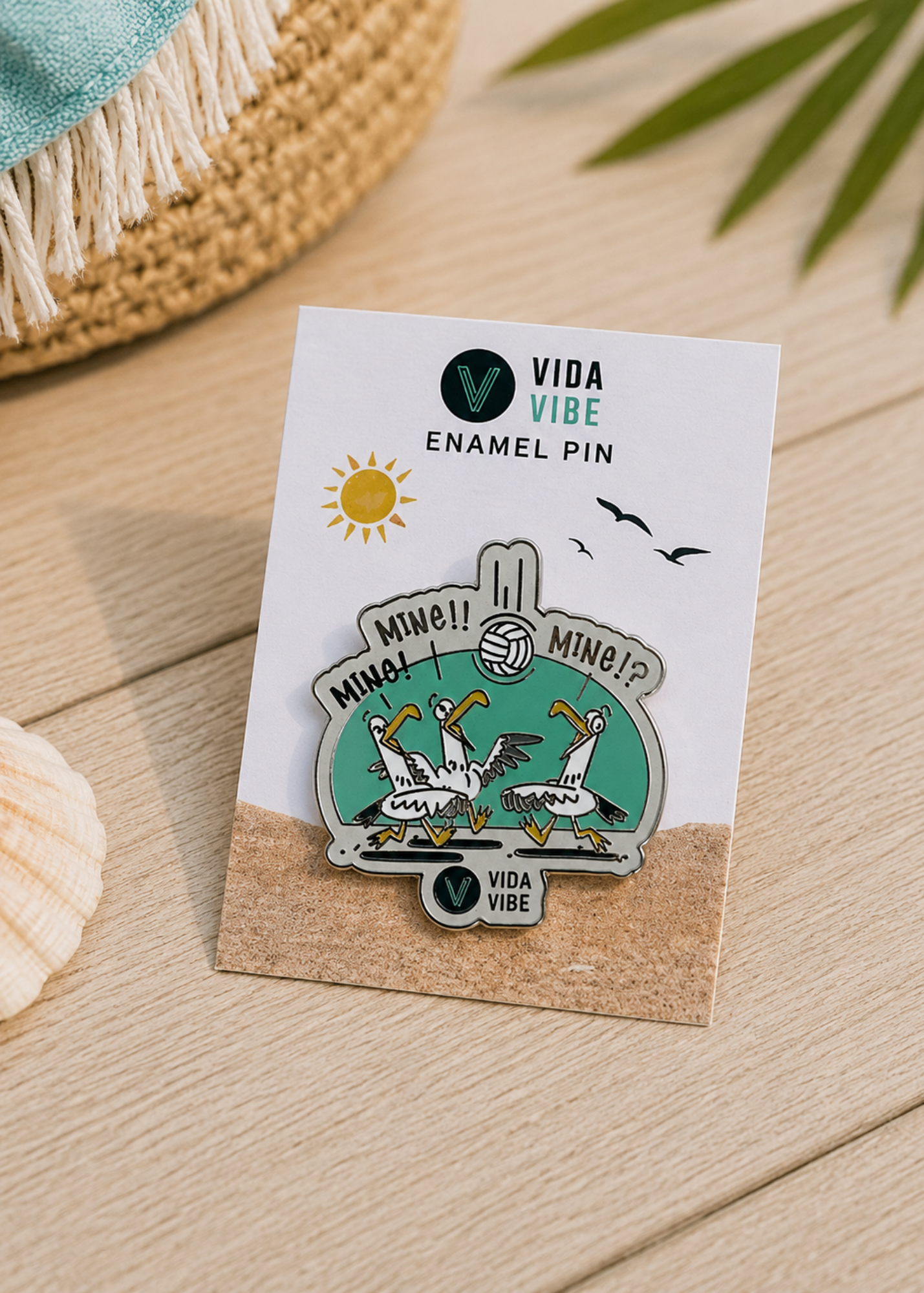 Mine Mine Mine! Seagull Volleyball enamel pin