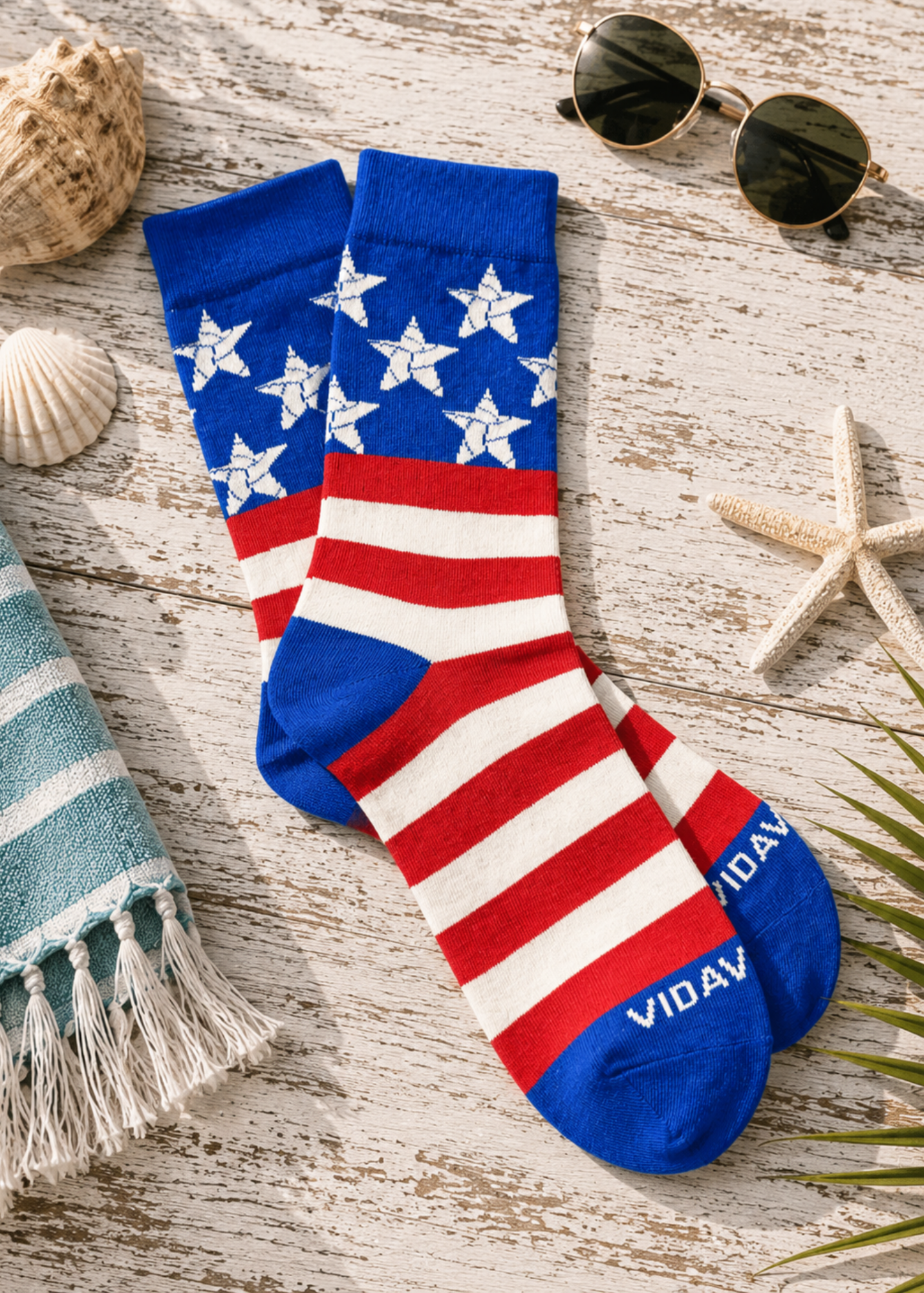 USA Red, White, and Blue Volleyball Crew Socks