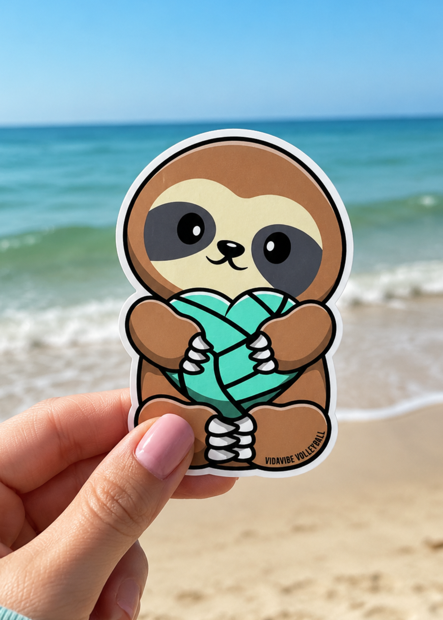 Sloth Volleyball Sticker