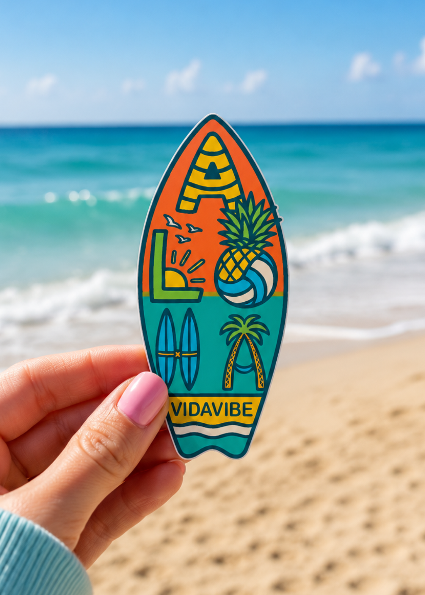 Aloha Surfboard Volleyball Sticker
