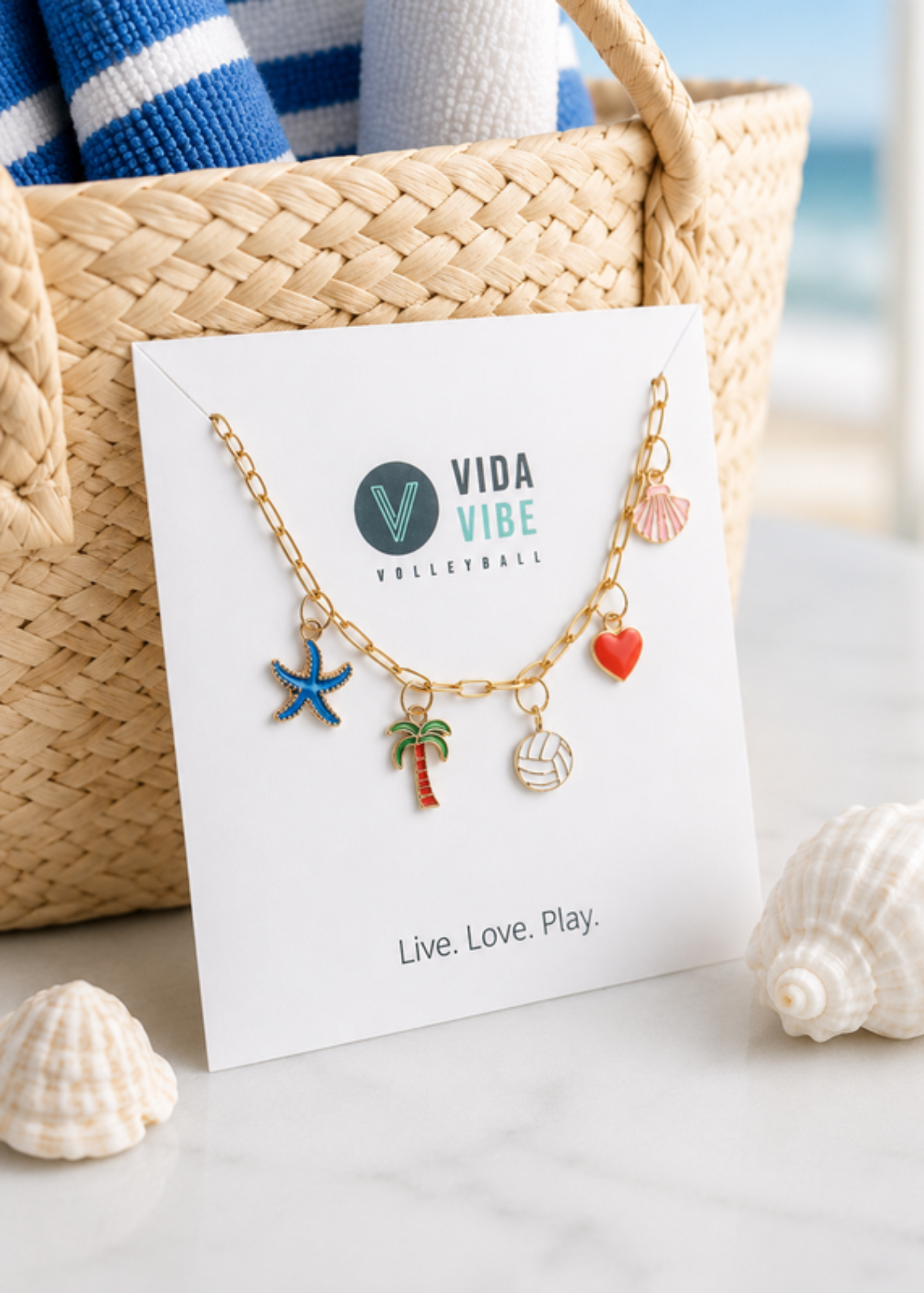 Gold Volleyball Charm Bracelet