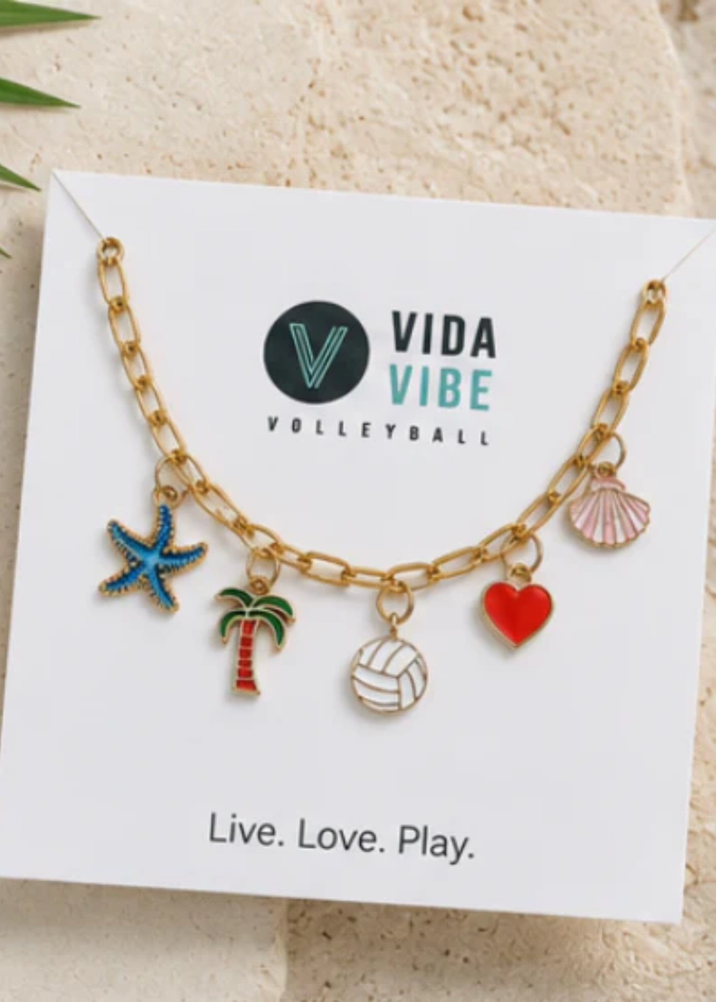 Gold Volleyball Charm Bracelet