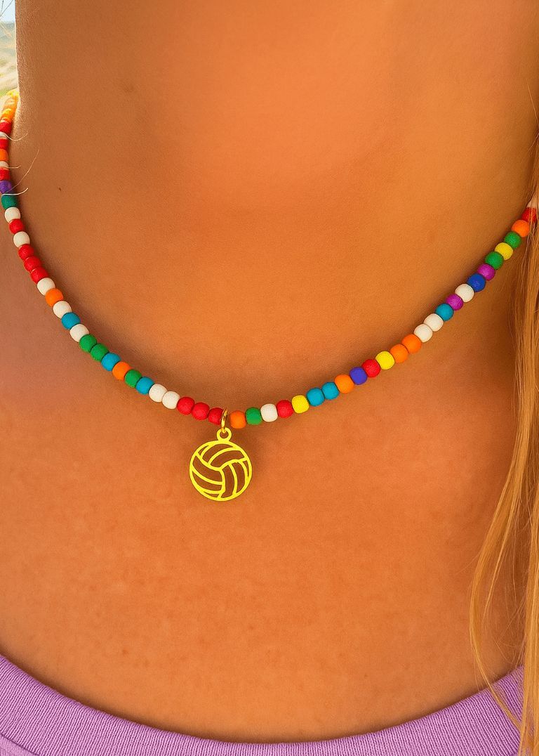 Volleyball Beaded Necklace