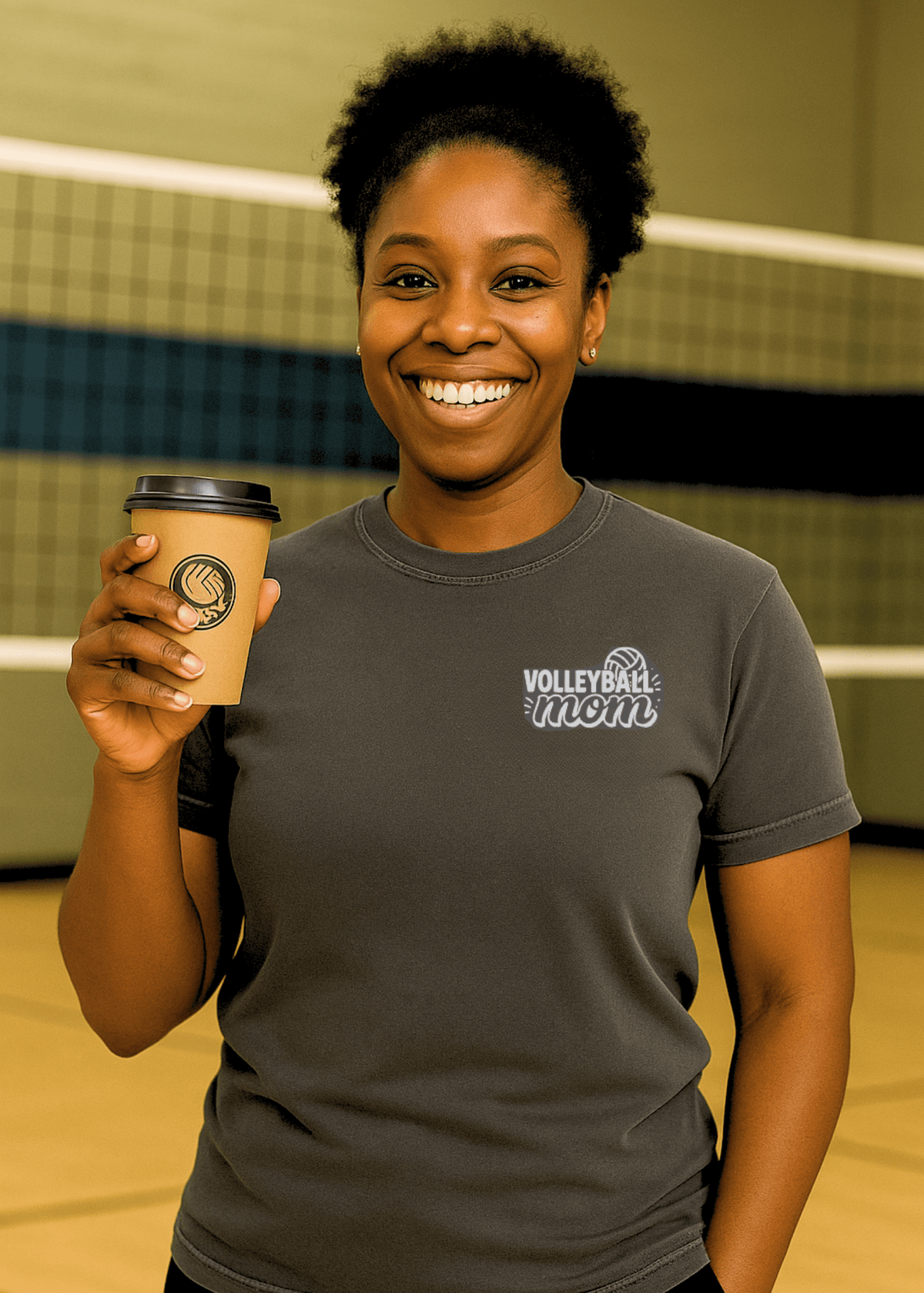 Caffeine Volleyball Mom Tee