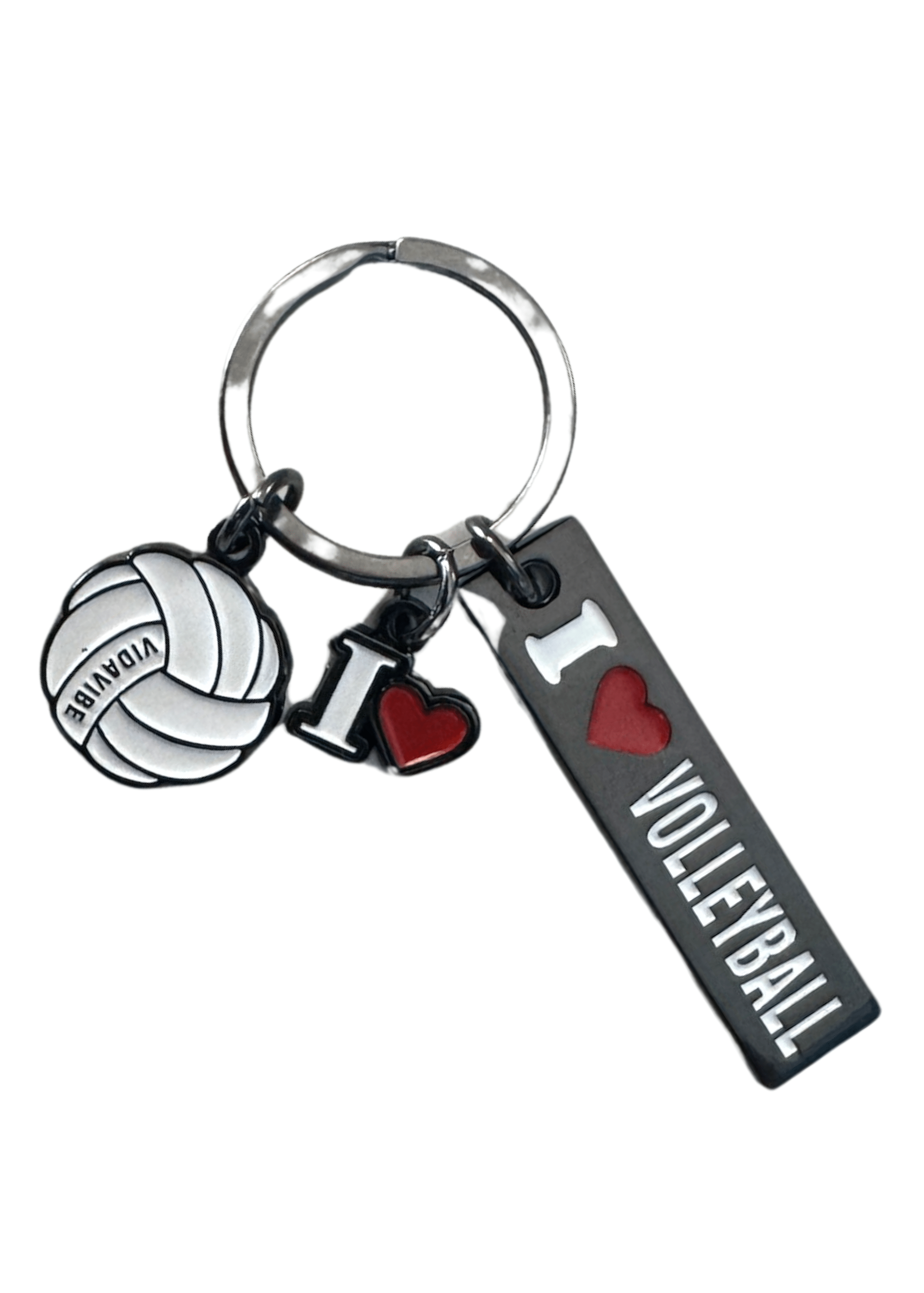 I Love Volleyball Keychain