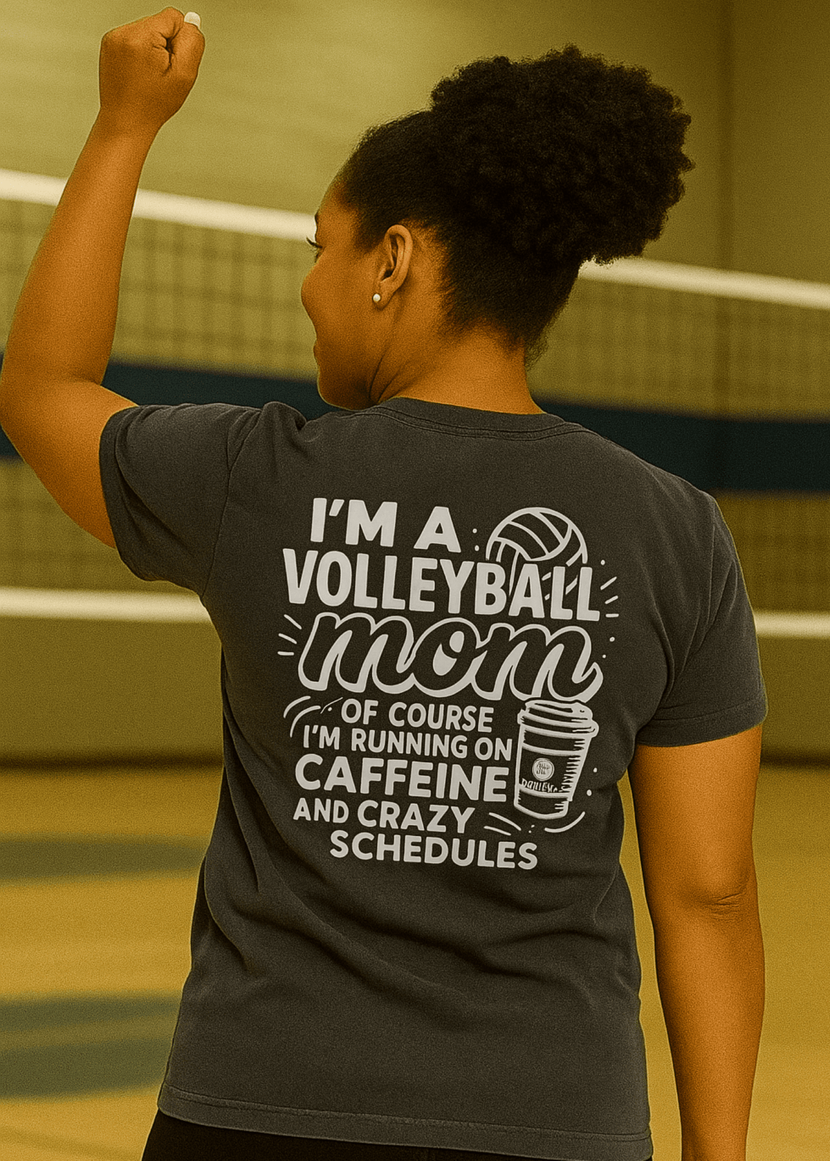 Caffeine Volleyball Mom Tee