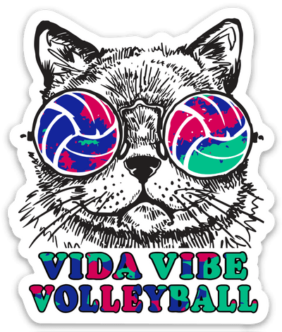 VidaVibe Volleyball Cat Sticker - VidaVibe