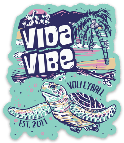 Volleyball Turtle Sticker - VidaVibe Volleyball