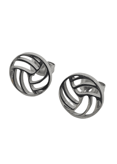 Silver Volleyball Earrings