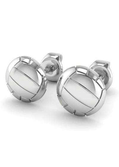 Silver Volleyball Stud Earrings - VidaVibe