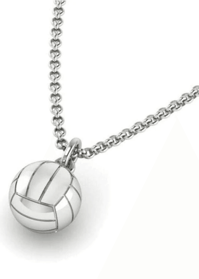 Silver Volleyball Necklace
