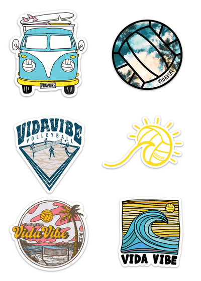 Beach Volleyball Sticker Pack - VidaVibe