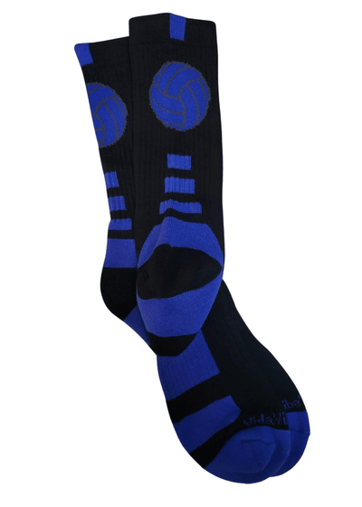 VidaVibe Volleyball Black and Blue Mid-Calf Socks - VidaVibe Volleyball
