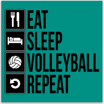 Eat Sleep Volleyball Repeat Sticker - Pura Vida Volleyball