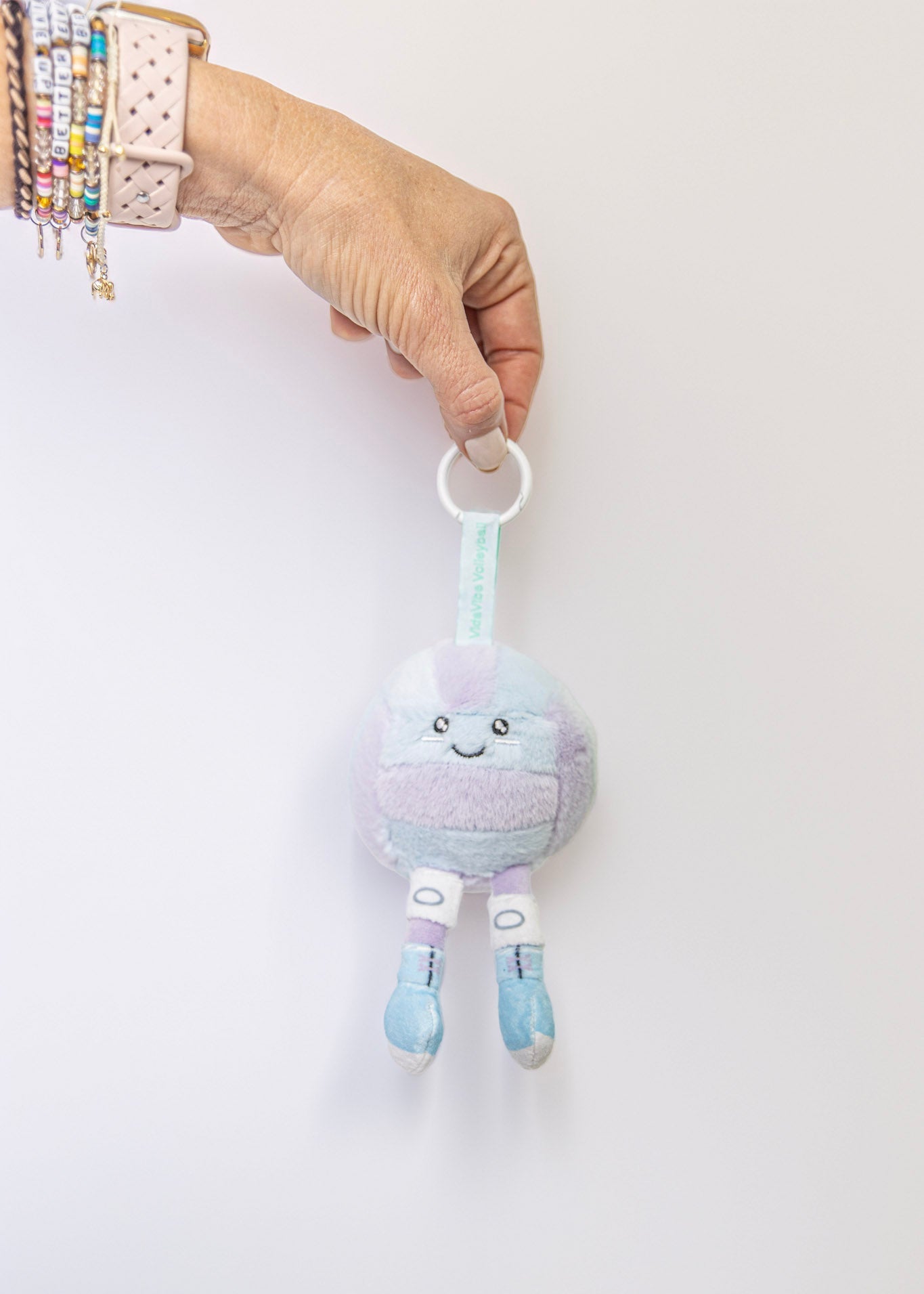 Blue and Purple Mini Plushie Volleyball Keychain