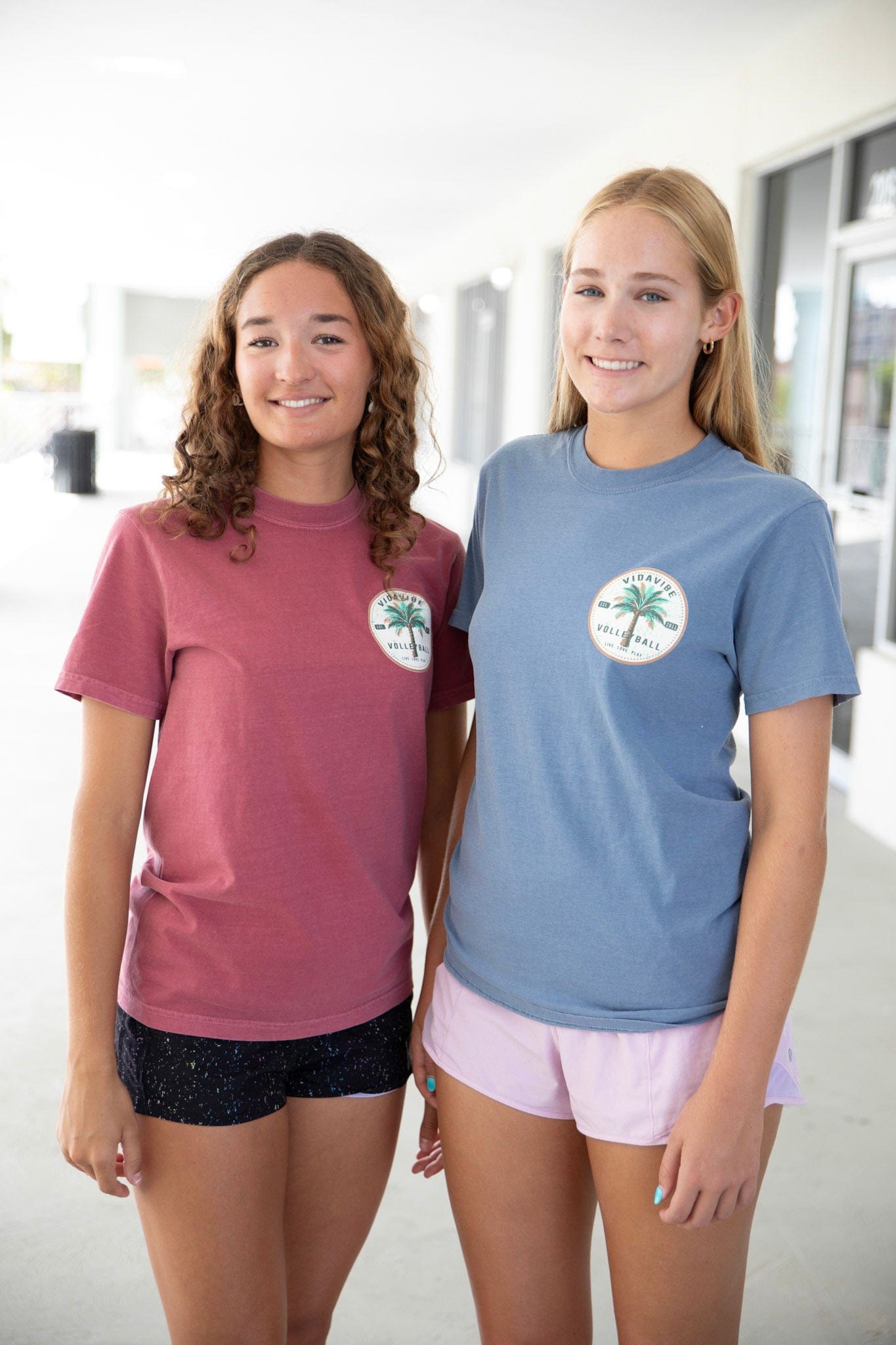 Volleyball Palm Tree Maroon Tee