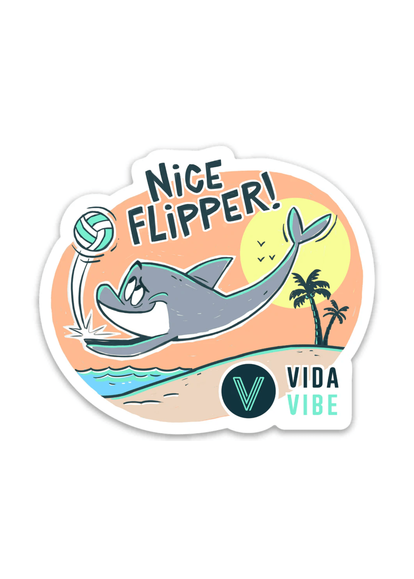 Nice Flipper Volleyball Sticker