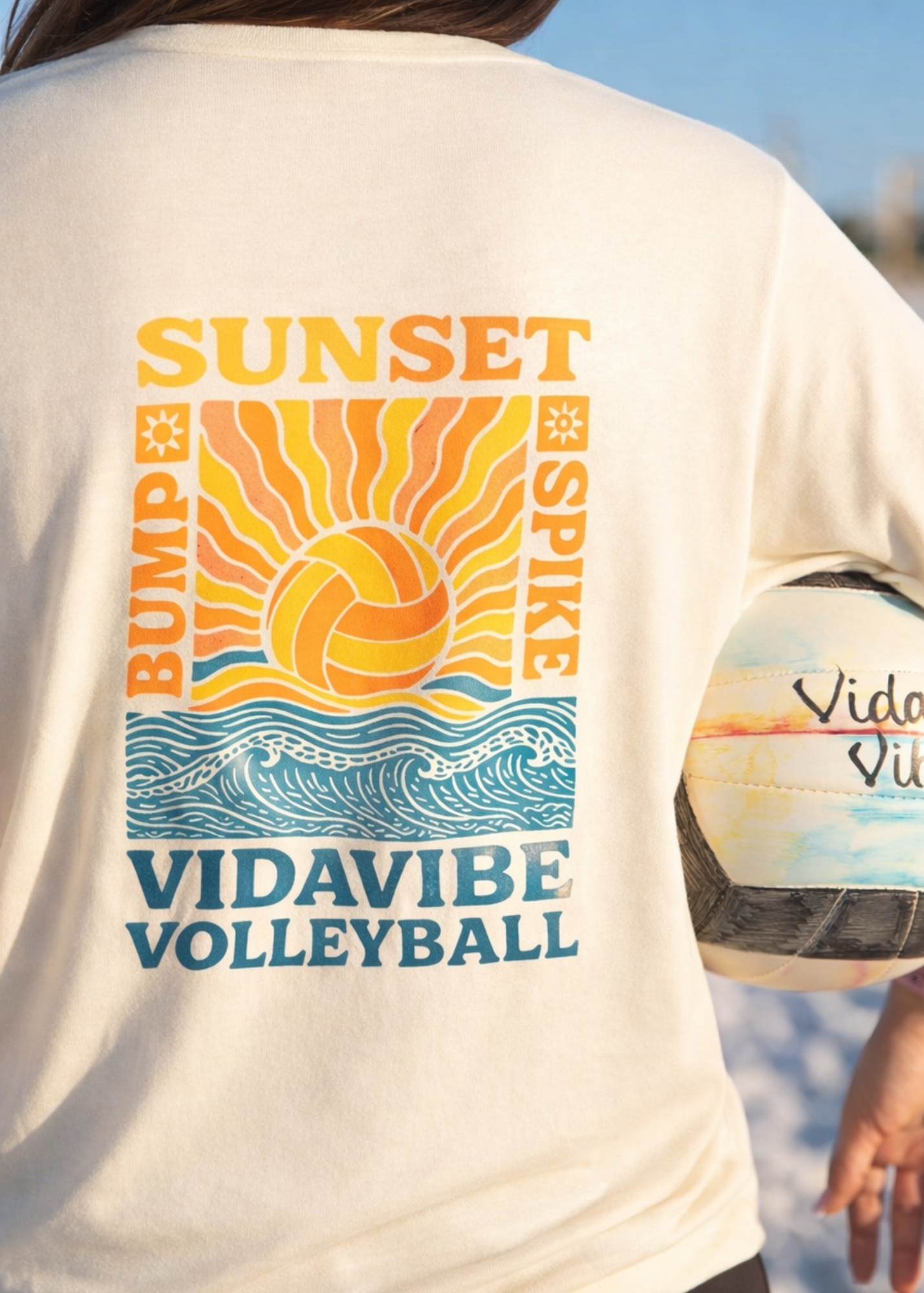 Sunset Volleyball Tee