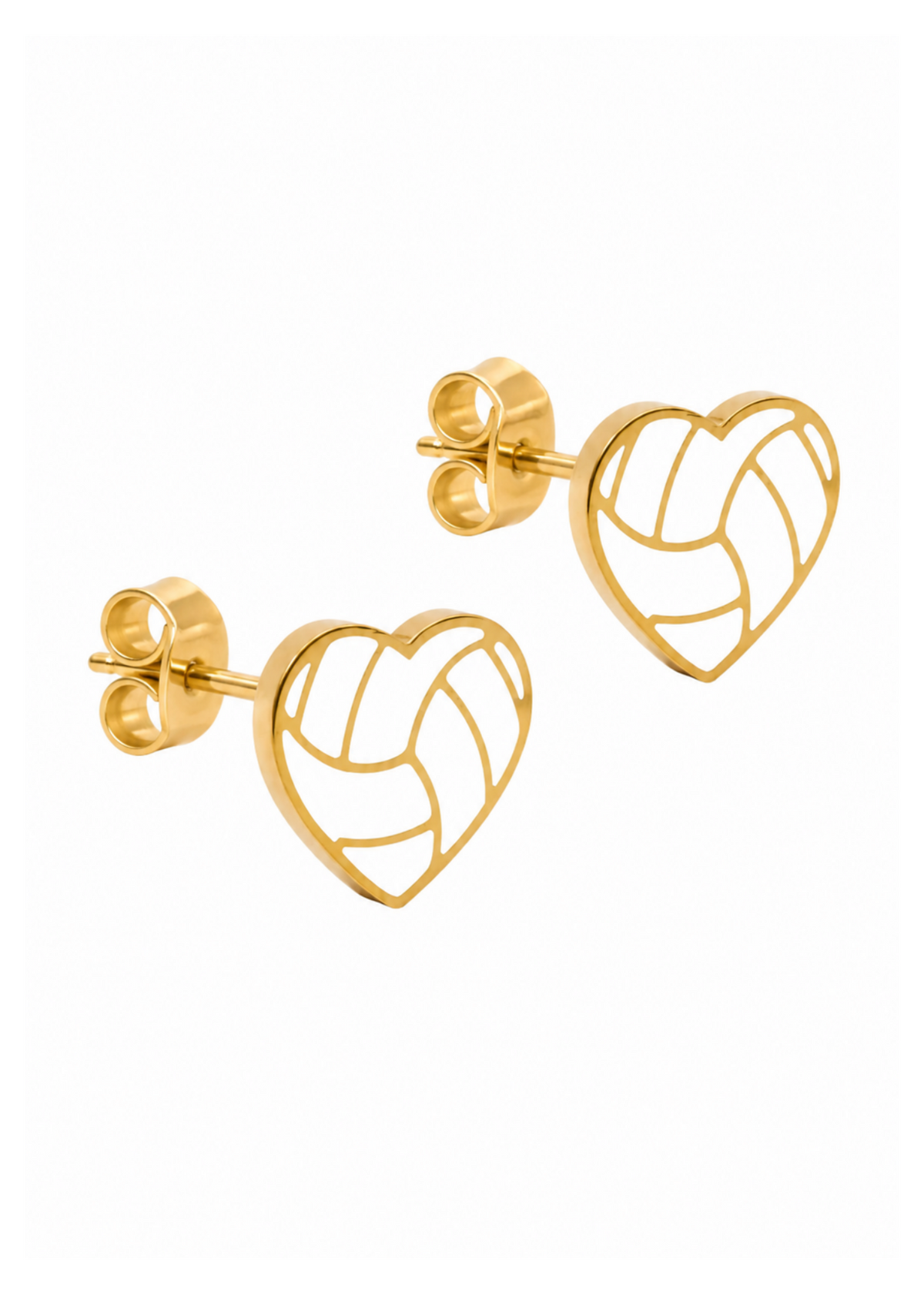 Gold Volleyball Heart Earrings