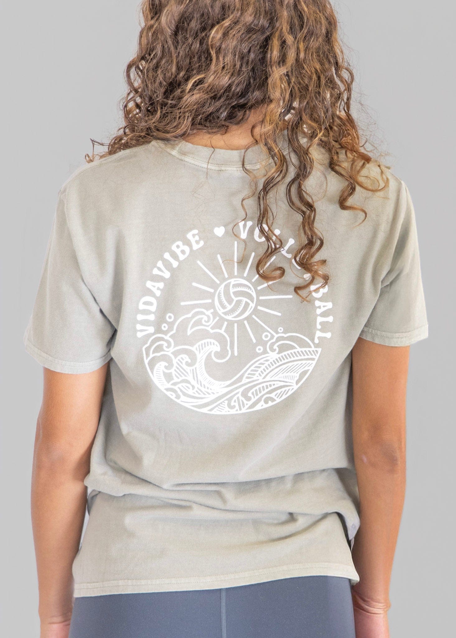 Ocean Vibes Volleyball Tee - Tan