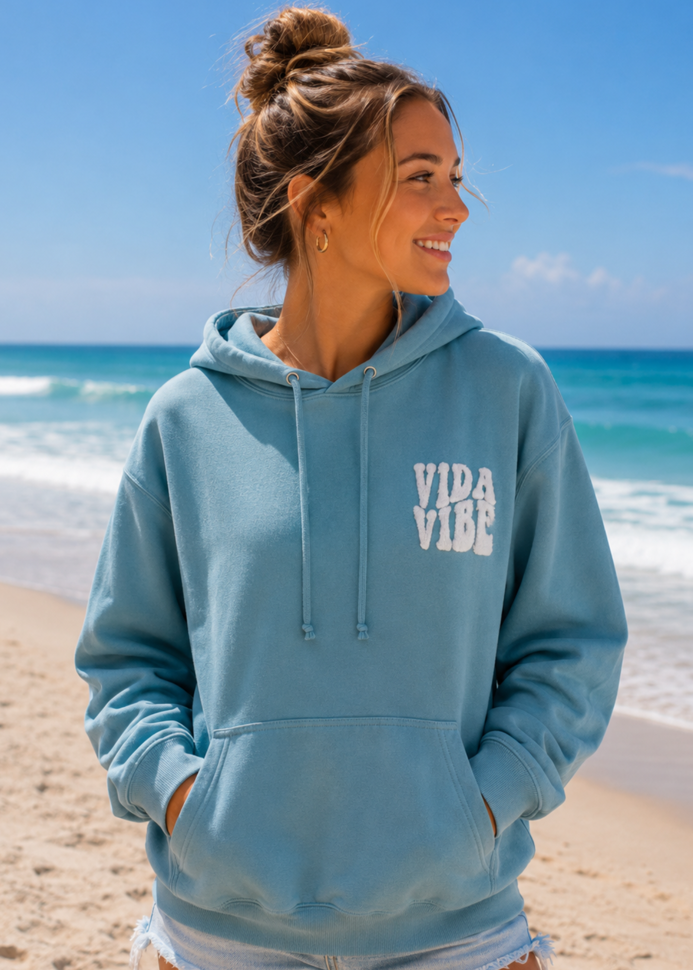 Blue Volleyball Chenille Sweatshirt