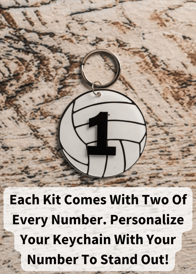 Numbered Personalized Volleyball Keychain #1 Seller - VidaVibe Volleyball