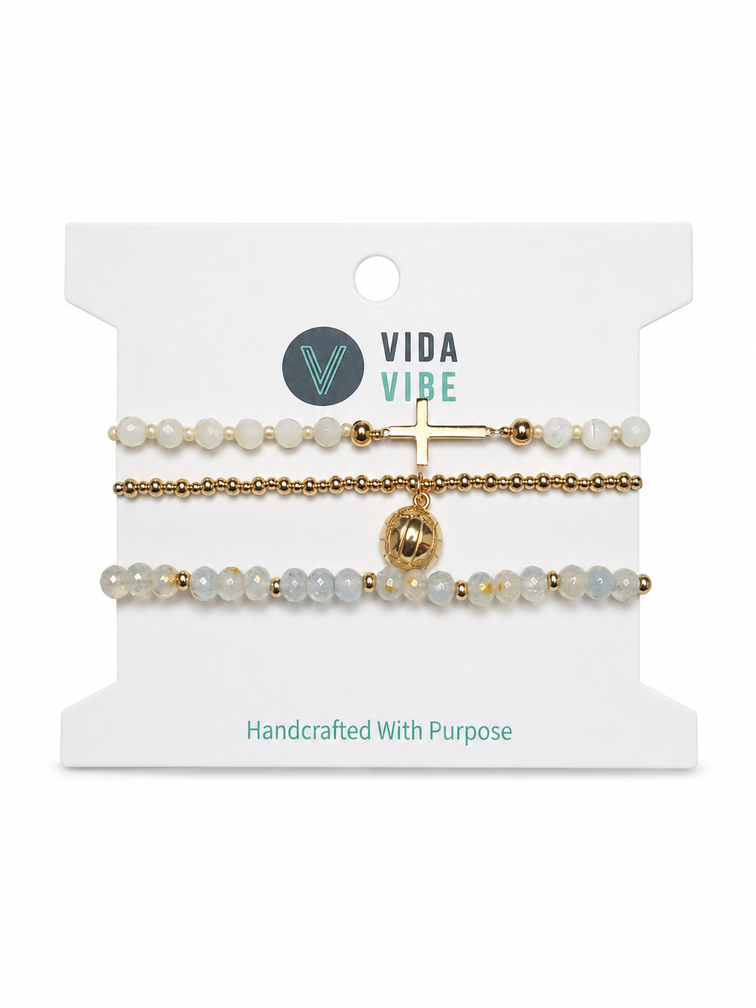 Play with Purpose Volleyball Bracelets Pearl "Purposeful"