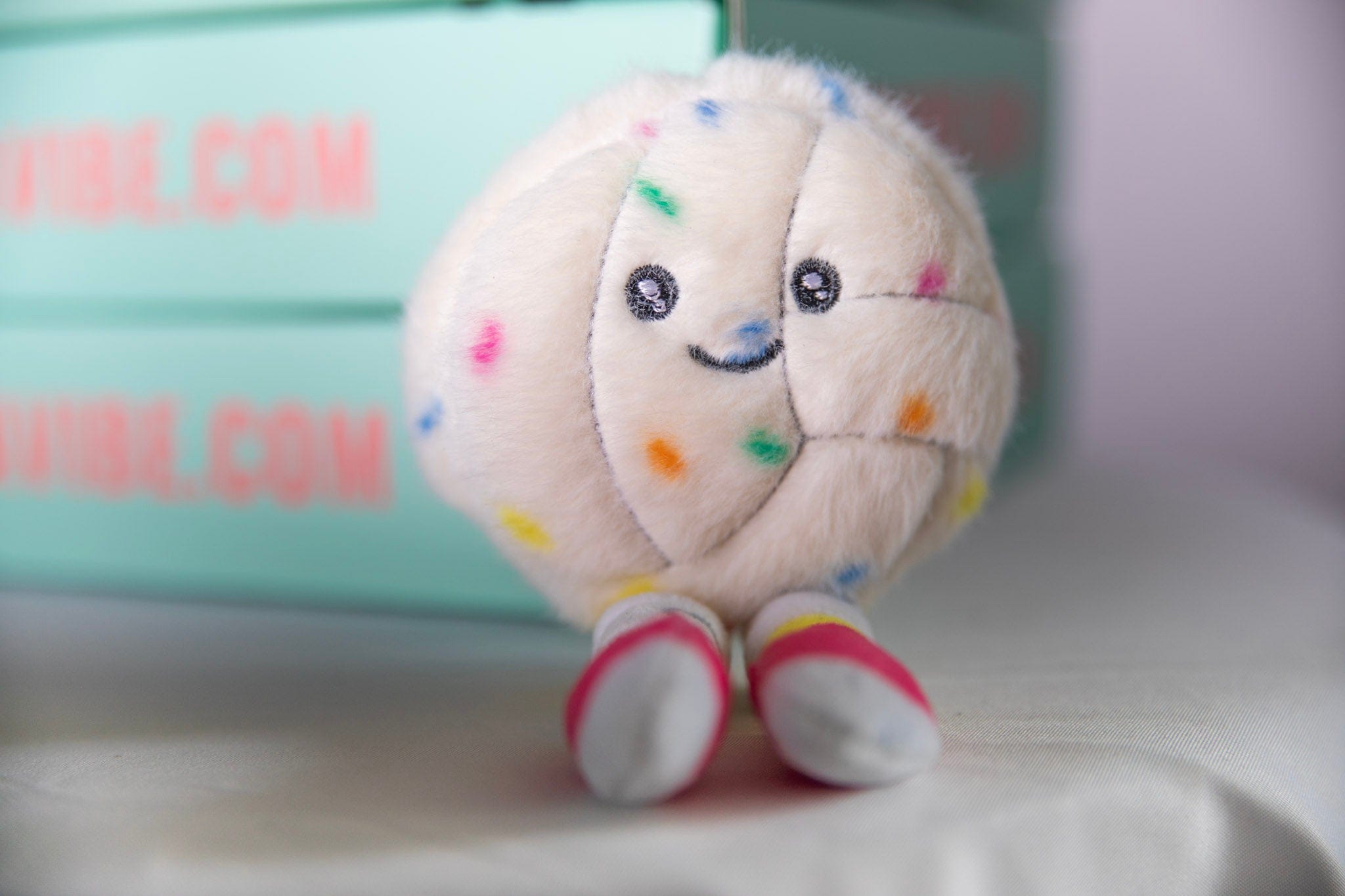 Plush Confetti Volleyball Keychain