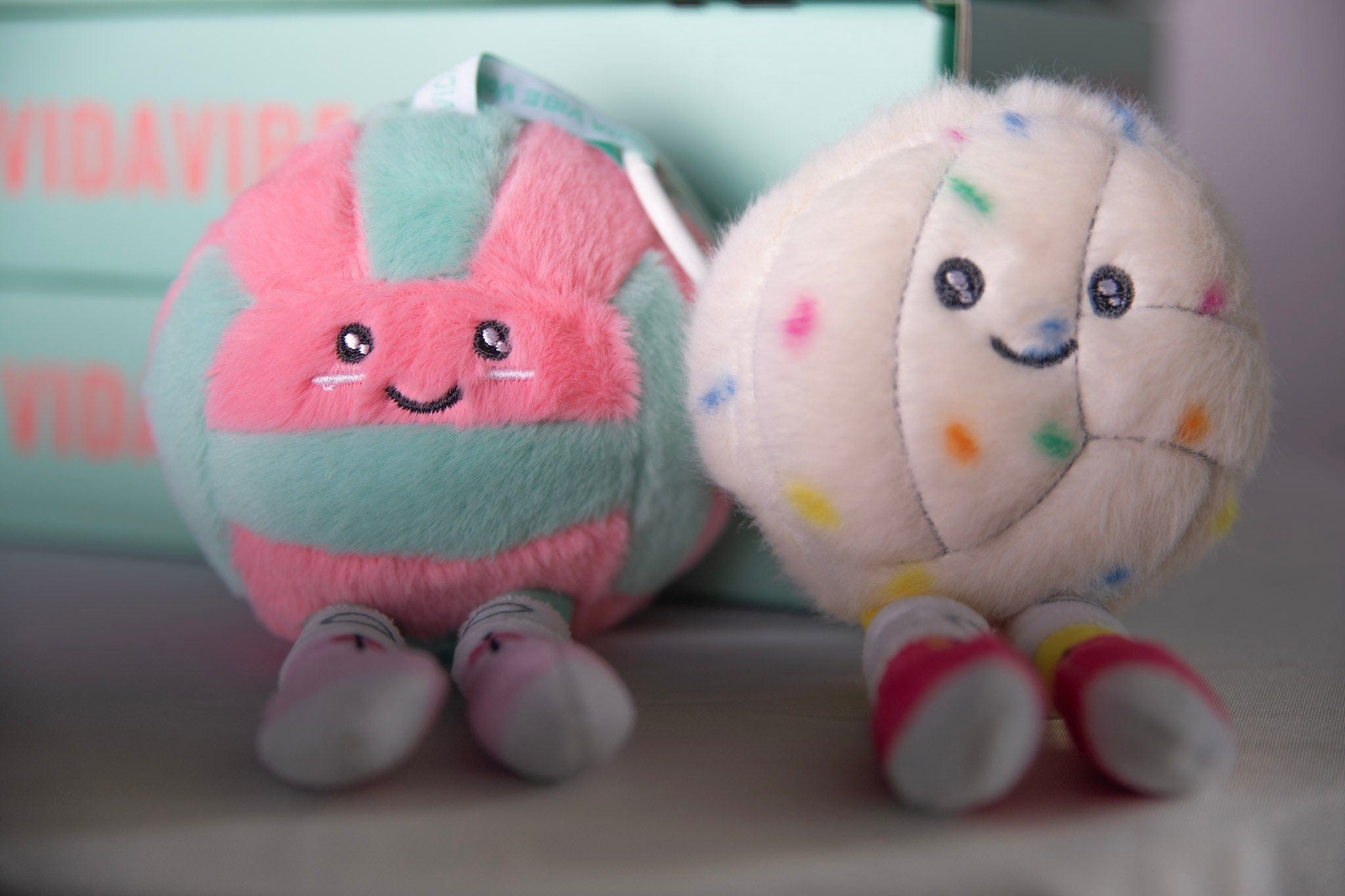 Plush Confetti Volleyball Keychain