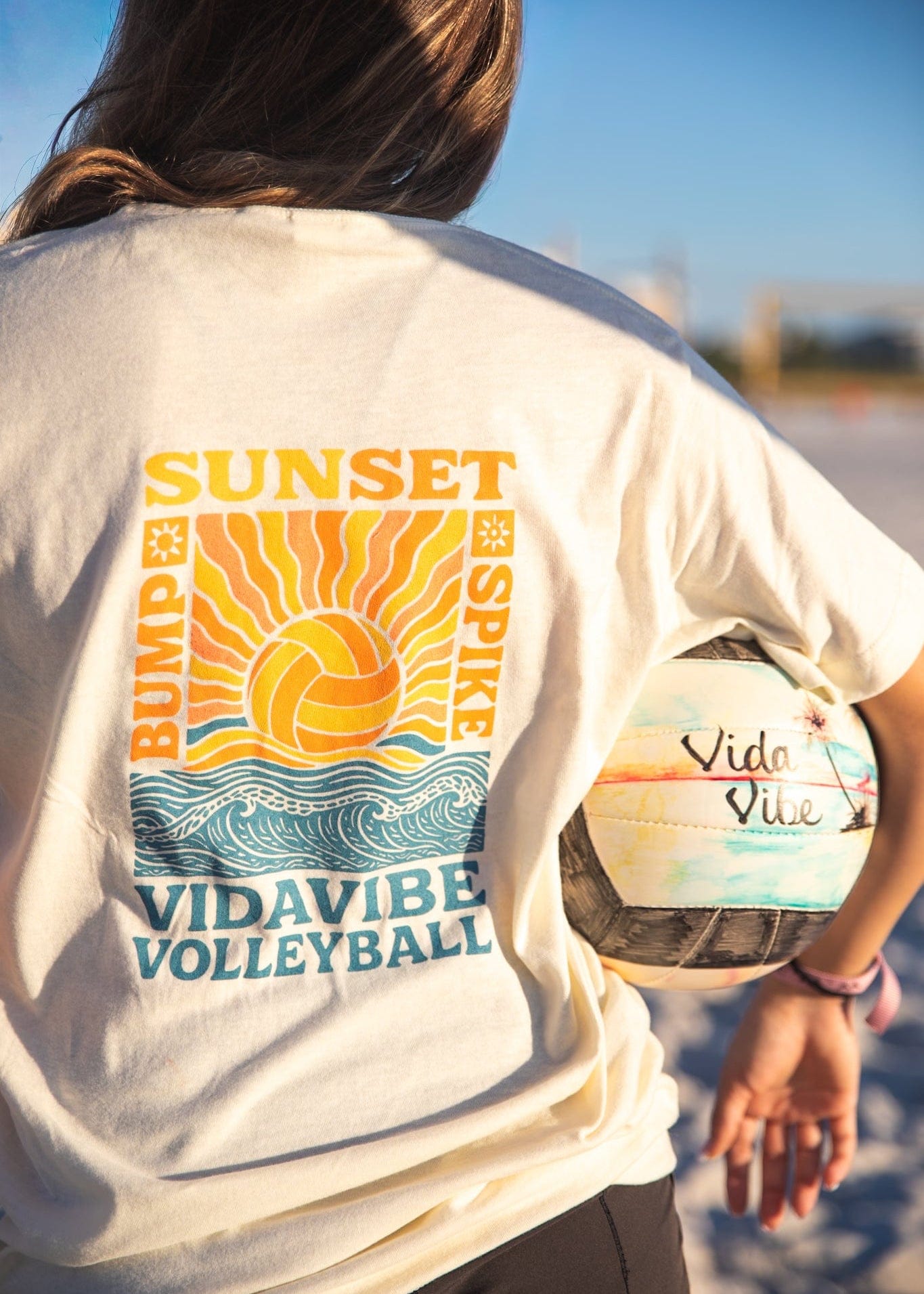 Sunset Volleyball Tee