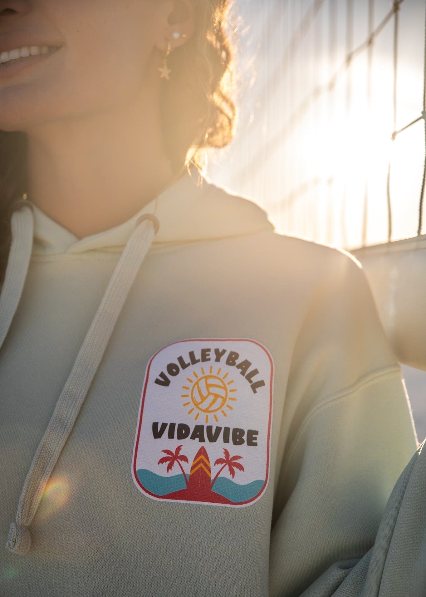 Volleyball Patches Sweatshirt - Seafoam
