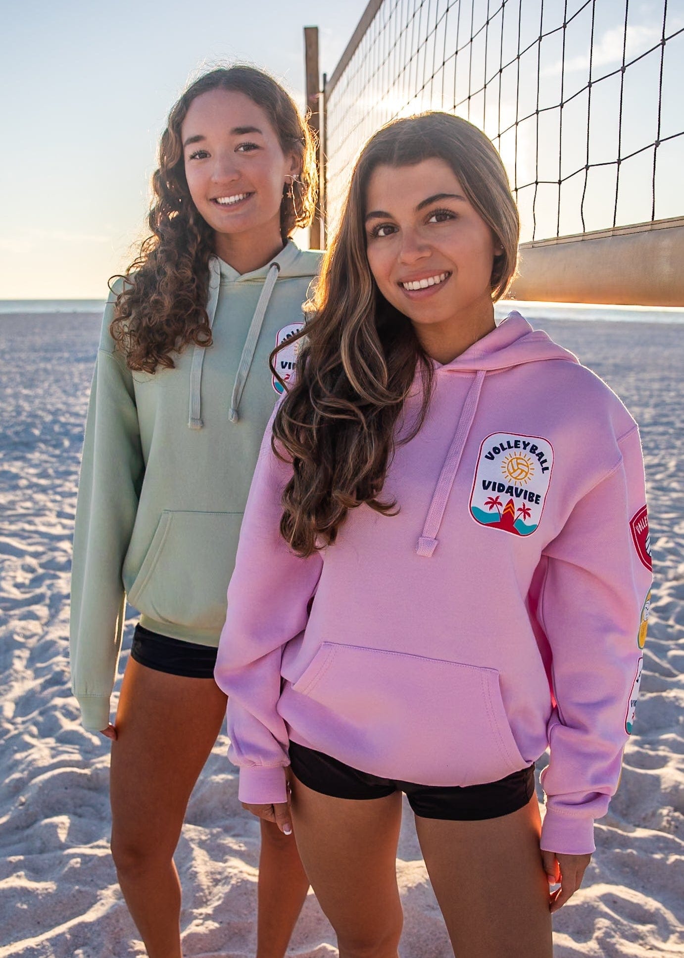 Volleyball Patches Sweatshirt - Pink