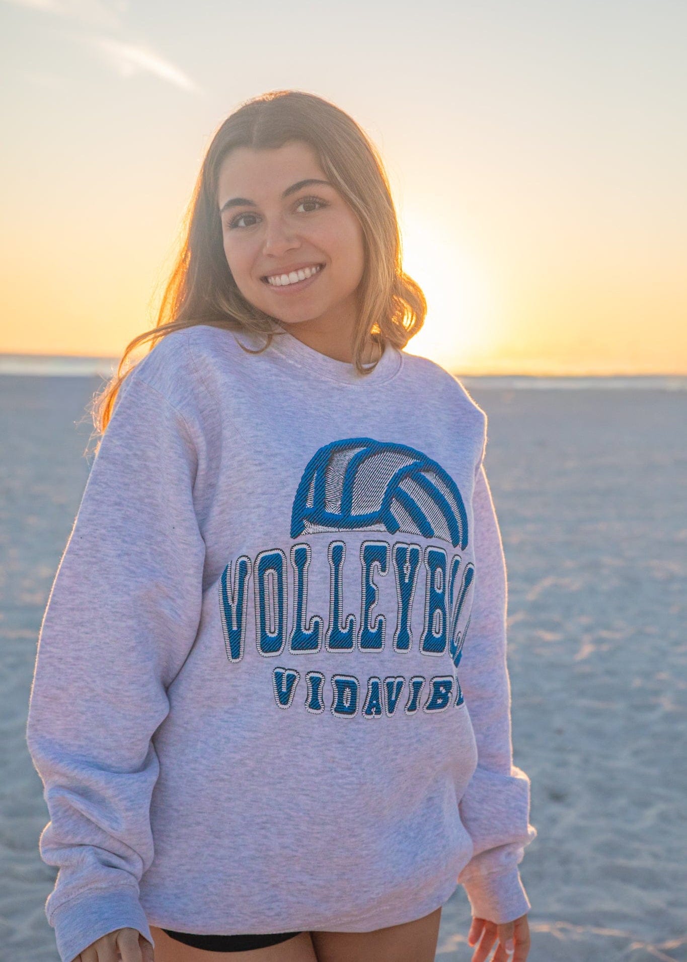 VidaVibe Volleyball Oversized Crewneck Puffy Lettering