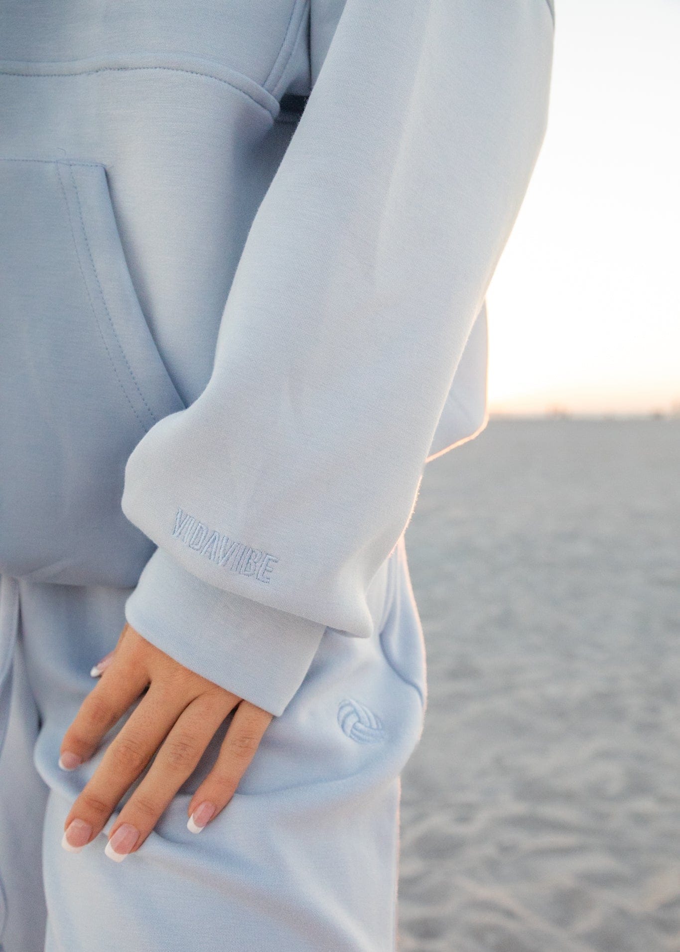 Super Soft Performance Volleyball Quarter-Zip Carolina Blue