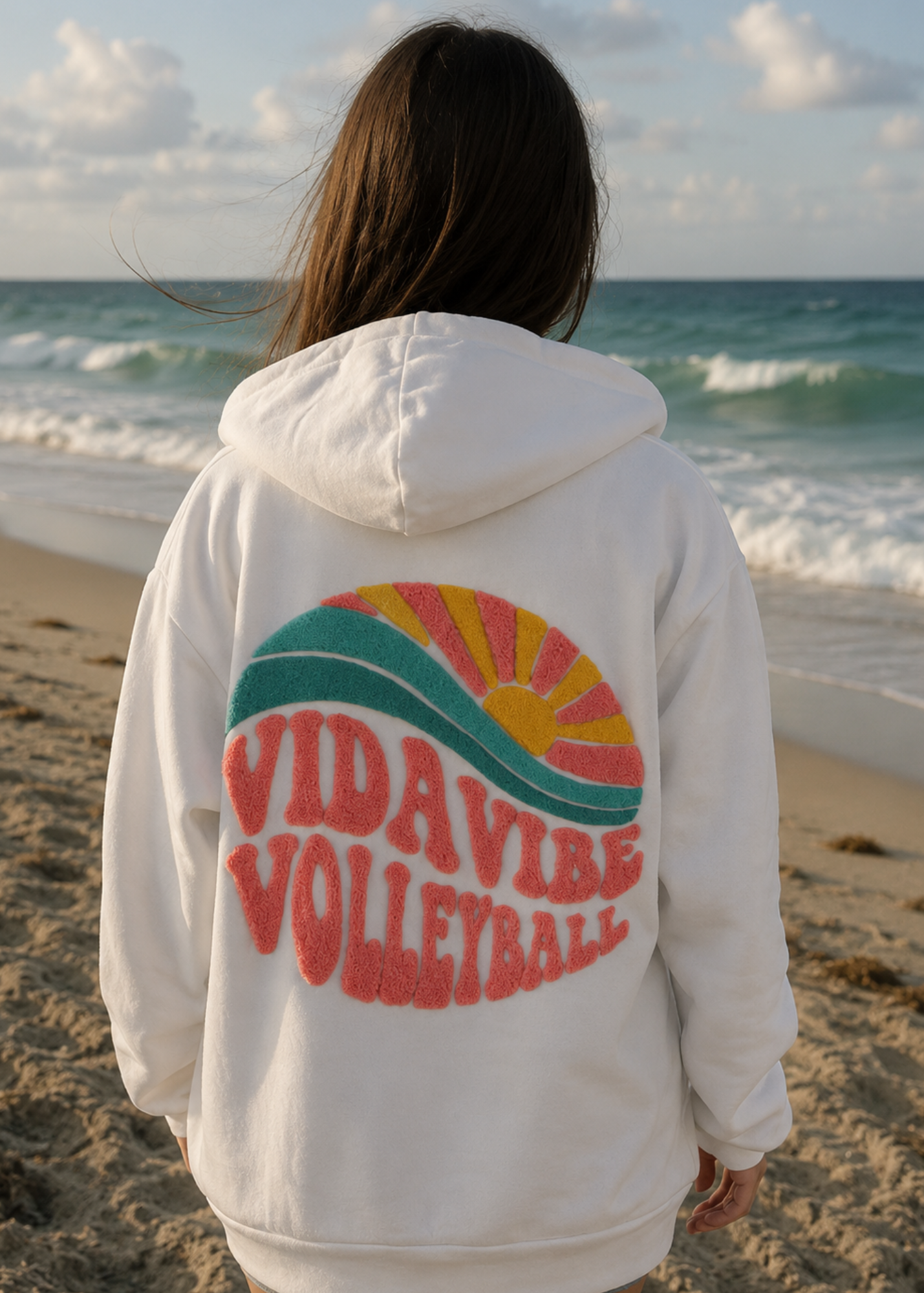 Sunset Volleyball Chenille Sweatshirt