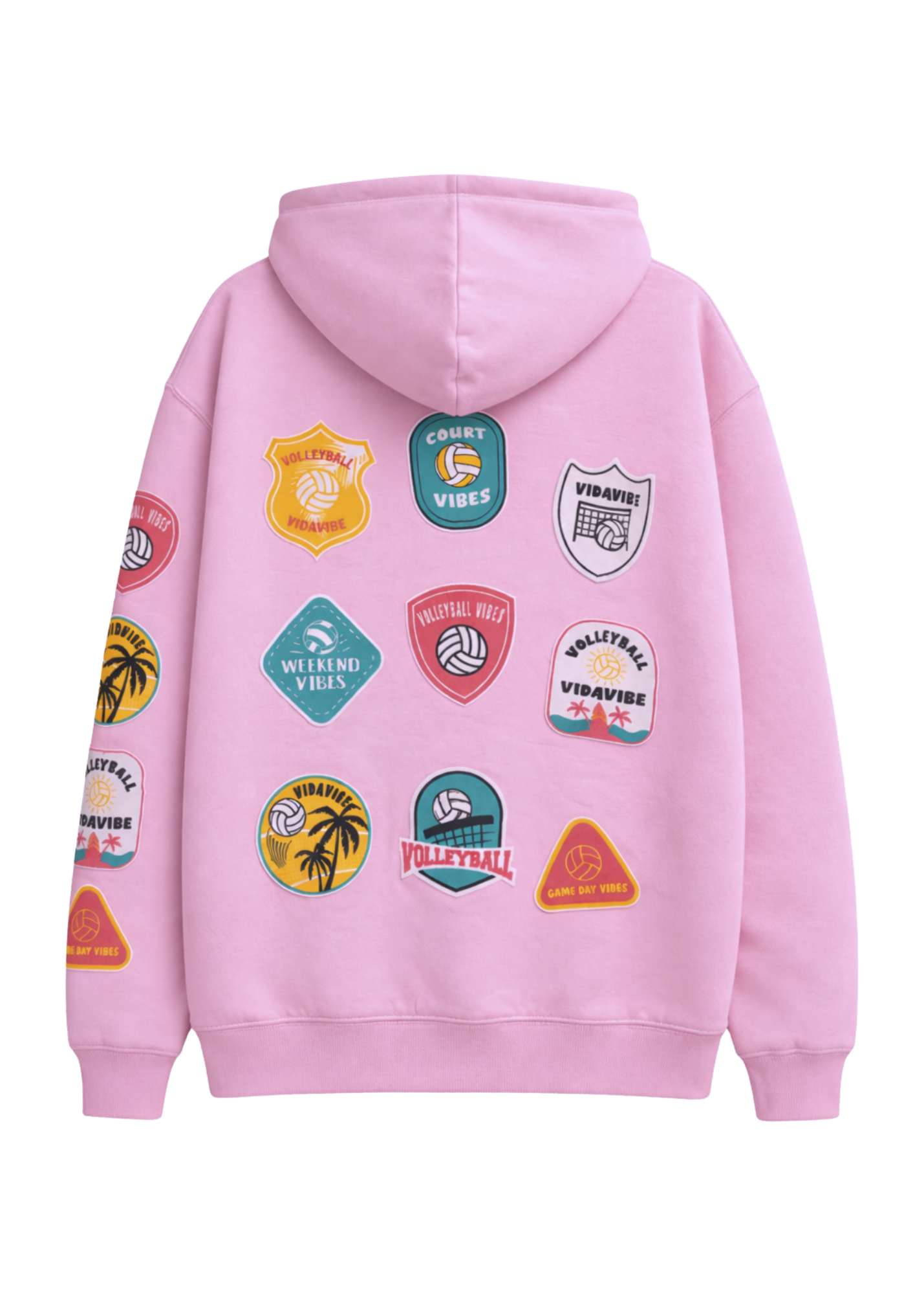 Volleyball Patches Sweatshirt - Pink