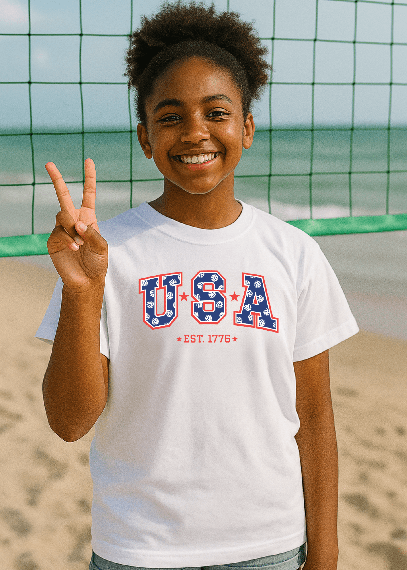 USA Stars 1776 Volleyball Tee